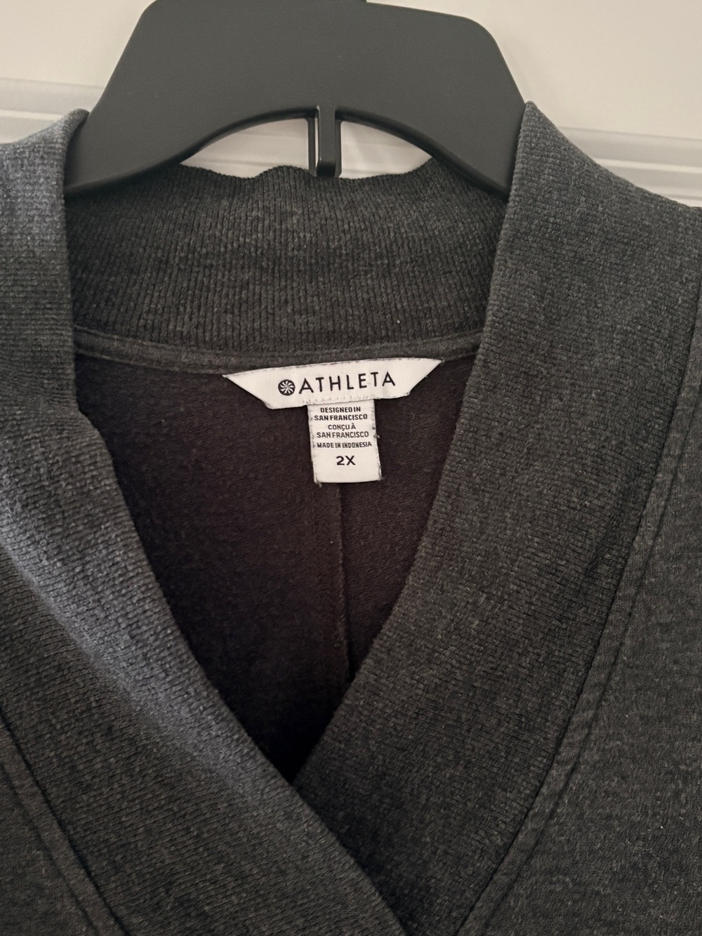 Athleta Charcoal V‑Neck Pullover Sweatshirt - Picture 2 of 3